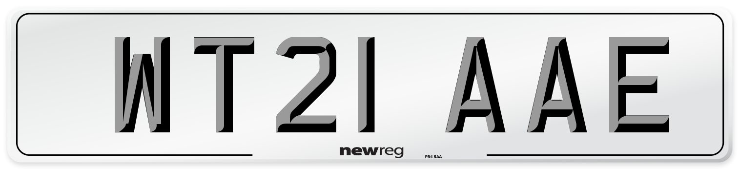 WT21 AAE Number Plate from New Reg